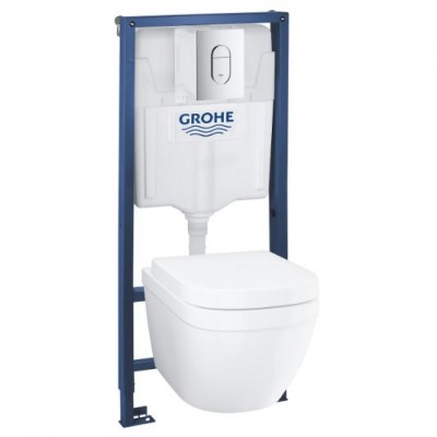 Комплект инсталляции с подвесным унитазом Grohe Solido и клавишей Arena Cosmopolitan, хром (39536000)