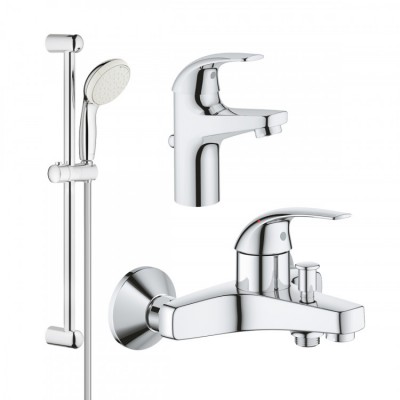 Набор смесителей для ванной Grohe Curve с душевым гарнитуром New Tempesta Classic, хром (UA122217S0A)