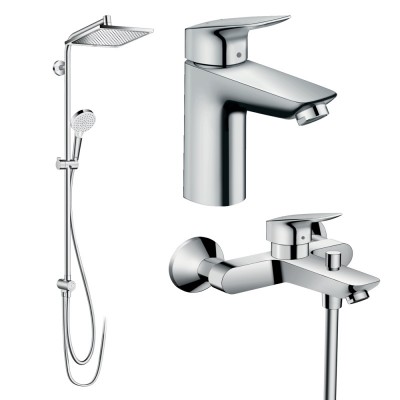 Набор смесителей для ванны Hansgrohe EcoSmart Logis 100/Crometta Reno, хром (20200002)