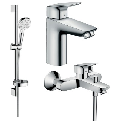 Набор смесителей для ванны Hansgrohe EcoSmart Logis 100, хром (20200008)
