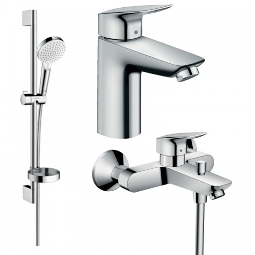 Набір змішувачів для ванни Hansgrohe EcoSmart Logis 100, хром (20200008)