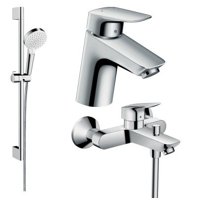 Набор смесителей для ванны Hansgrohe EcoSmart Logis 100, хром (20200009)