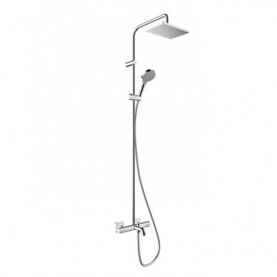 Душова система Hansgrohe Vernis Shape Showerpipe 230 1jet EcoSmart з термостатом для ванни, хром (26098000)