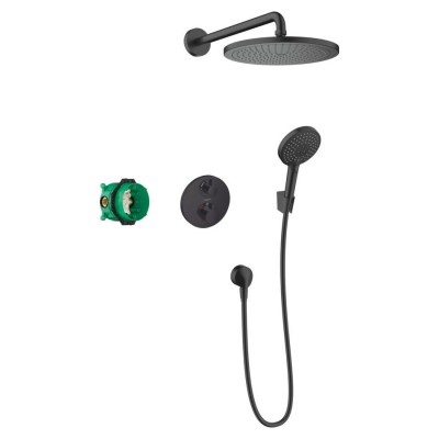 Душова система Hansgrohe Croma S 280 1jet Ecostat S 8 в 1, чорний матовий (27961670)