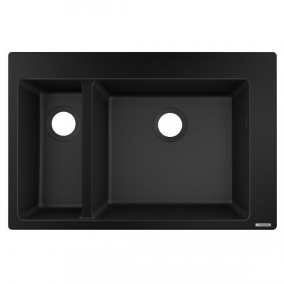 Кухонна мийка Hansgrohe S51 S510-F635 770х510 на 2 чаші 80/450, графіт (43315170)