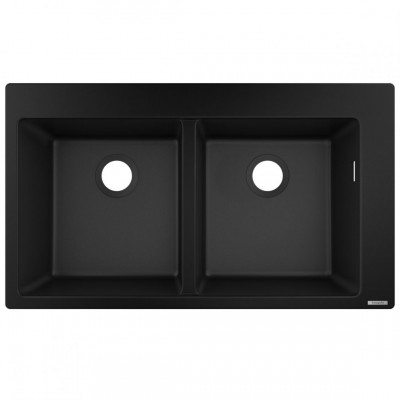 Кухонна мийка накладна Hansgrohe S510-F770 770х510 на 2 чаші 370/370, графіт (43316170)