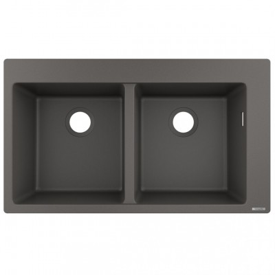 Мийка кухонна накладна Hansgrohe S510-F770 770х510 на 2 чаші 370/370, сірий (43316290)