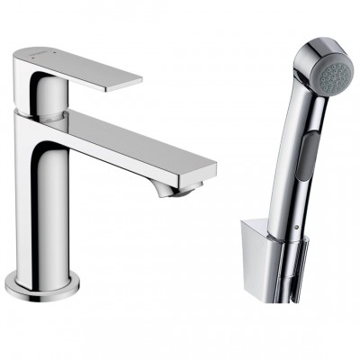 Змішувач для умивальника Hansgrohe Rebris E 110 з гігієнічною лійкою, хром (72216000)