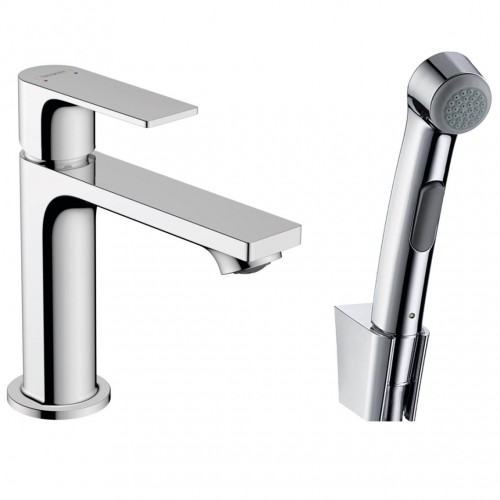 Змішувач для умивальника Hansgrohe Rebris E 110 з гігієнічною лійкою, хром (72216000)