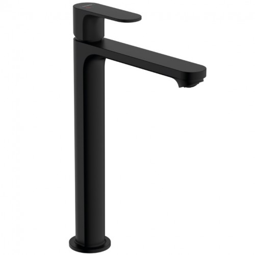 Змішувач для умивальника Hansgrohe Rebris S 240 CoolStart EcoSmart+ з донним клапаном, чорний матовий (72590670)