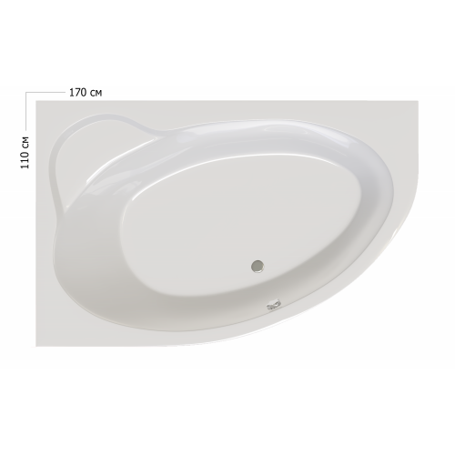 Ванна акрилова Ravak Asymmetric II L 170x110 см, білий (C921000000)