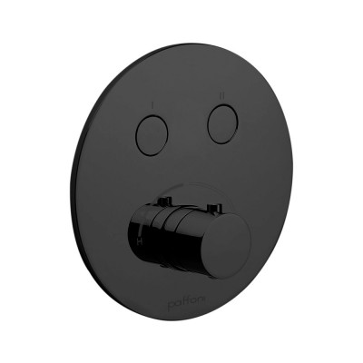 Смеситель для душа Paffoni Compact box скрытого монтажа, на 2 потребителя, черный матовый (CPM018NO)