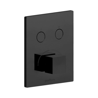 Смеситель для душа Paffoni Compact box скрытого монтажа, на 2 потребителя, черный матовый (CPM518NO)