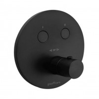 Термостат для душу Paffoni Compact box прихованого монтажу, на 2 споживача, чорний матовий (CPT018NO)