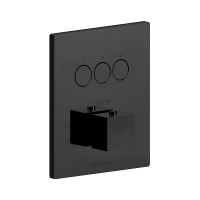 Термостат для душу Paffoni Compact box прихованого монтажу, на 3 споживача, чорний матовий (CPT519NO)