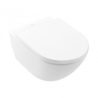 Унітаз підвісний з кришкою Villeroy&Boch Subway 2.0 CeramicPlus, Stone White (5614R0RW+8M42S1RW)