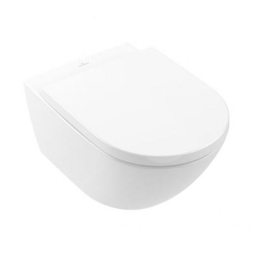 Унітаз підвісний з кришкою Villeroy&Boch Subway 2.0 CeramicPlus, Stone White (5614R0RW+8M42S1RW)