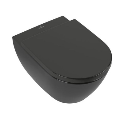 Унітаз підвісний з кришкою Villeroy&Boch Subway 2.0 CeramicPlus, Ebony (5614R0S5+8M42S1S5)