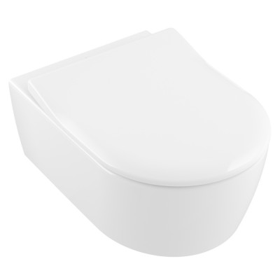 Унітаз підвісний Villeroy & Boch Avento Rimless з кришкою SoftClosing, білий (5656RS01)