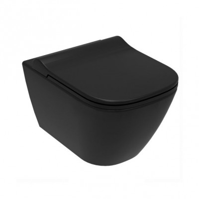 Унітаз підвісний Volle Solo, Rimless, Slim slow-closing, чорний матовий (13-55-111Black)