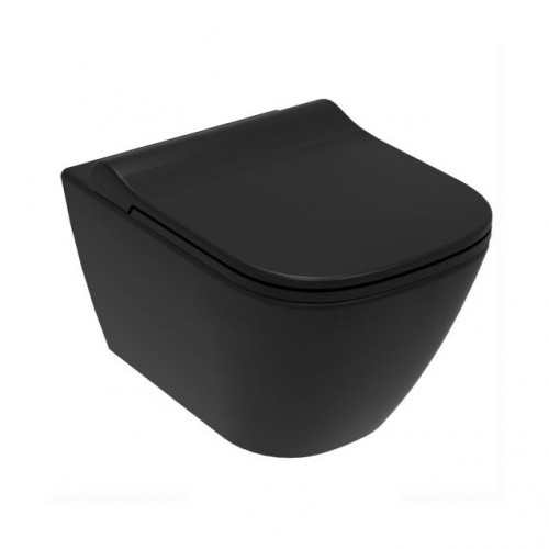 Унітаз підвісний Volle Solo, Rimless, Slim slow-closing, чорний матовий (13-55-111Black)