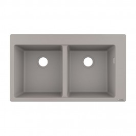 Кухонна мийка Hansgrohe S510-F770 770х510 на дві чаші 370/370, сірий (43316380)