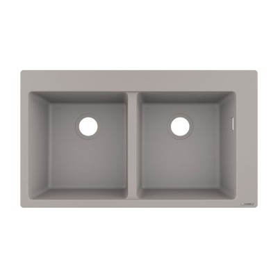Кухонна мийка Hansgrohe S510-F770 770х510 на дві чаші 370/370, сірий (43316380)