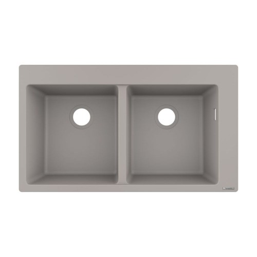 Кухонна мийка Hansgrohe S510-F770 770х510 на дві чаші 370/370, сірий (43316380)