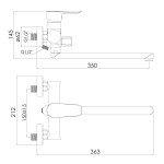 Смеситель для ванны Imprese Vaclav длинный излив, хром (f03206401AB)