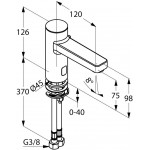 Смеситель для умывальника Kludi Zenta сенсорный от сети 230V, хром (3820005)