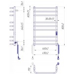 Полотенцесушитель электрический Mario Премиум Стандарт-I 800х500 TR K таймер-регулятор, хром (2.2.1508.03.P)