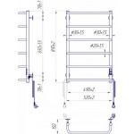 Полотенцесушитель электрический Mario Стандарт-I 800х530 TR K таймер-регулятор, хром (2.3.0215.10.P)