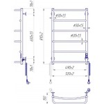 Полотенцесушитель электрический Mario Люкс-I 800х530 TR K таймер-регулятор, хром (2.3.0315.10.P)