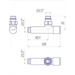 Кран кутовий подовжений Mario, G1/2″ комплект, хром (4.0.0101.55.P)