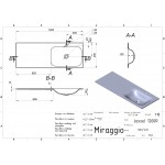 Умивальник накладний Miraggio Jessel 1200 R 120x45 см, білий (0001056)