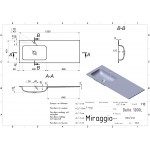 Умывальник накладной Miraggio Della 1200 L Mirasoft, белый матовый (0001076)