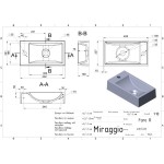 Умывальник подвесной Miraggio Faro R Mirasoft, белый матовый (0001083)