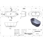 Ванна окремостояча Miraggio Greenland Mirasoft 168x80 см RAL 3012, рожевий матовий (69125526)