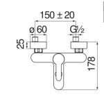 Змішувач для ванни Nobili ABC, хром (AB87110/1CR)