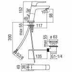 Смеситель для умывальника Nobili Acqaviva с донным клапаном, хром (VV103118/1CR)