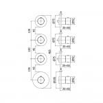 Термостат для душа Paffoni Modular Box 3 функции, сталь (MDE019ST)