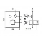 Смеситель для душа Paffoni Compact box скрытого монтажа, на 2 потребителя, черный матовый (CPM518NO)