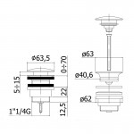 Донный клапан Paffoni Light универсальный, хром (ZSCA050CR)