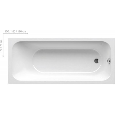 Ванна акриловая Ravak Chrome Slim 170x75 см, белый (C741300000)