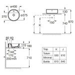 Умывальник на столешницу Roca Alter диаметр 40 см, белый (A3270MK000)