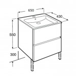 Тумба с умывальником Roca Cube 65 см, белый глянцевый (A85119B806)