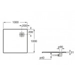 Душевой поддон Roca Terran 100х100 см, черный (AP1033E83E801400)