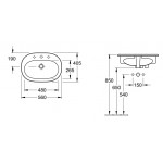 Умывальник накладной Villeroy & Boch O.novo 56х40,5 см, белый (41615601)