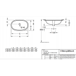 Умывальник встроенный Villeroy&Boch O.novo, 53x32 см, белый (41625001)