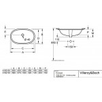 Умывальник встроенный Villeroy&Boch O.novo, 60x35 см, белый (41626001)